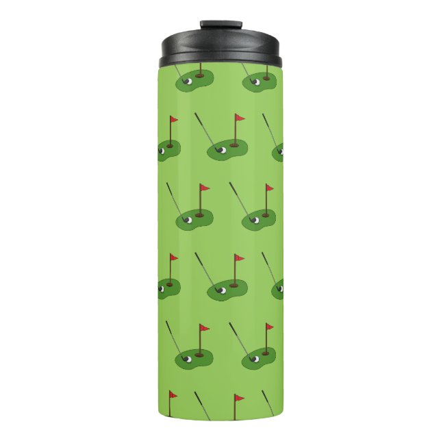 Golf Course Hole with Flag Pattern Thermal Tumbler (Front)