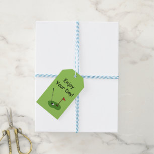 Golf Course Hole with Flag Personalise Gift Tags
