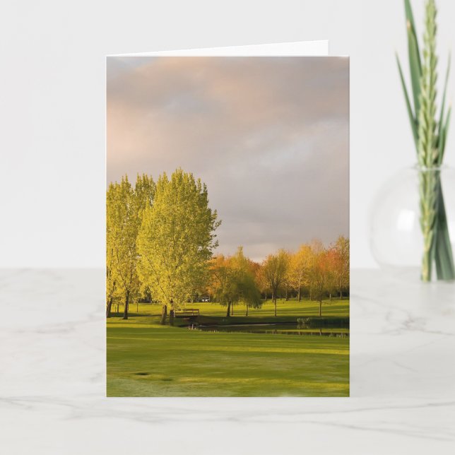 Golf Course in Autumn Greeting Card (Front)