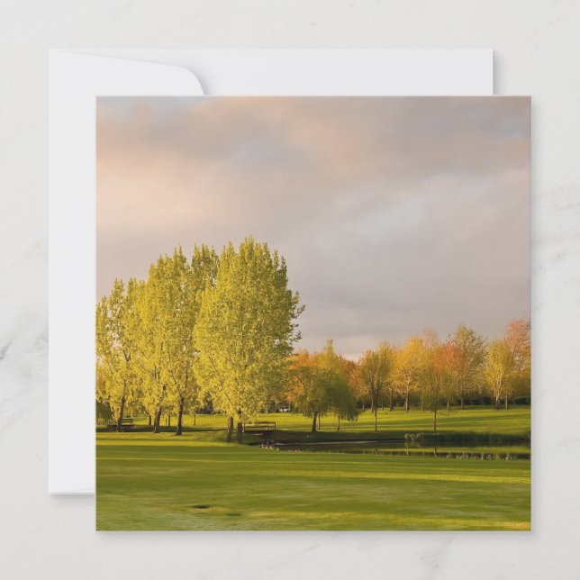 Golf Course in Autumn Invitations (Front)