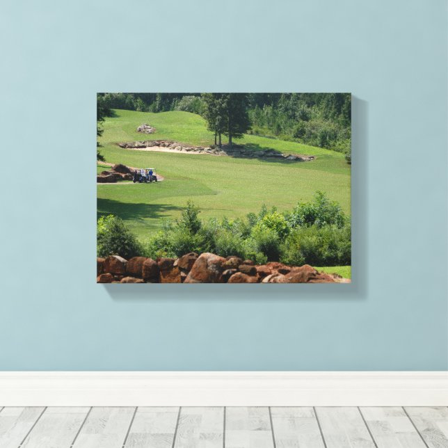 Golf course landscape canvas print (Insitu(Wood Floor))