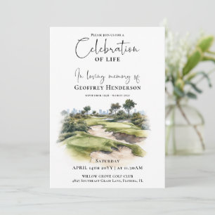 Golf Course Memorial Celebration of Life Invitation