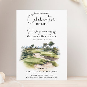 Golf Course Memorial Celebration of Life Invitation