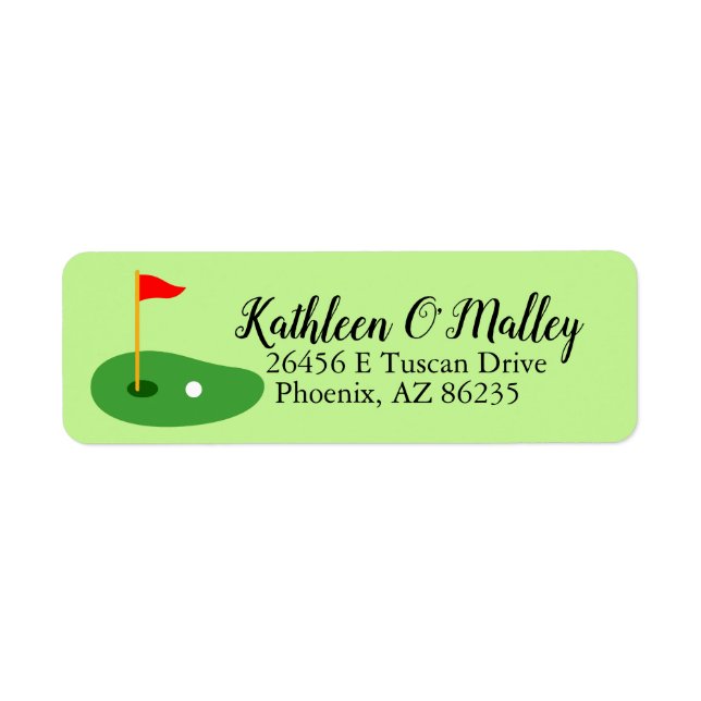 Golf Course Near Me Custom Golf Return Address (Front)