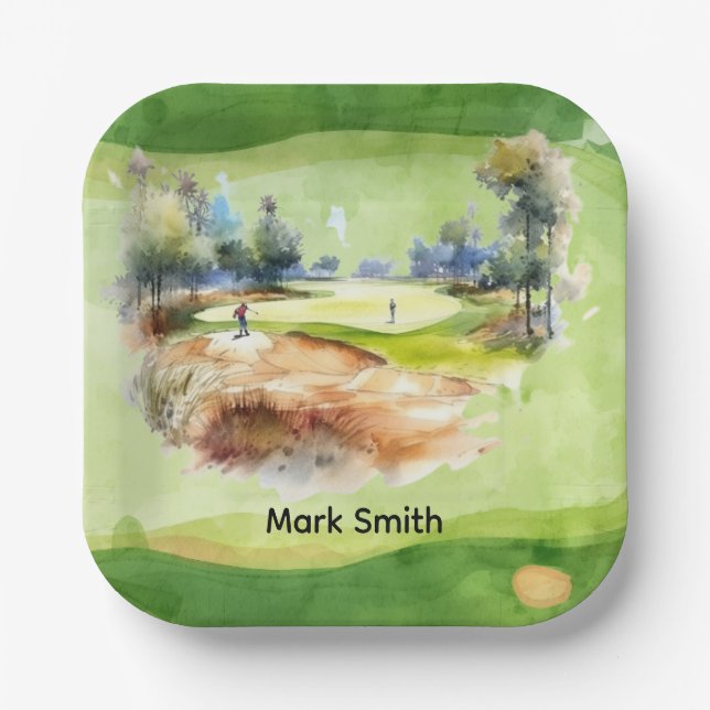 Golf Course Paper Plates | Golf Party Tableware fo (Front)