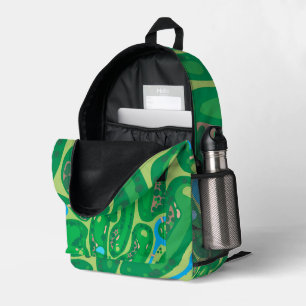 golf course par golf course green printed backpack