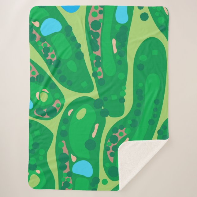 golf course par golf course green sherpa blanket (Front)