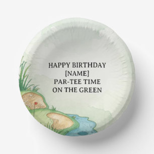 Golf Course Party Design with Custom Name & Event Paper Plate