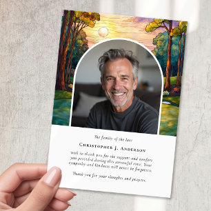 Golf Course Photo Sympathy Funeral Memorial Thank You Card