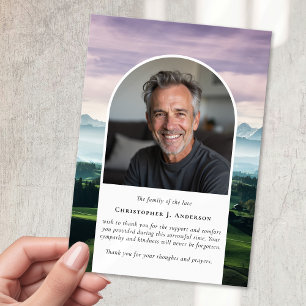 Golf Course Photo Sympathy Funeral Memorial Thank You Card