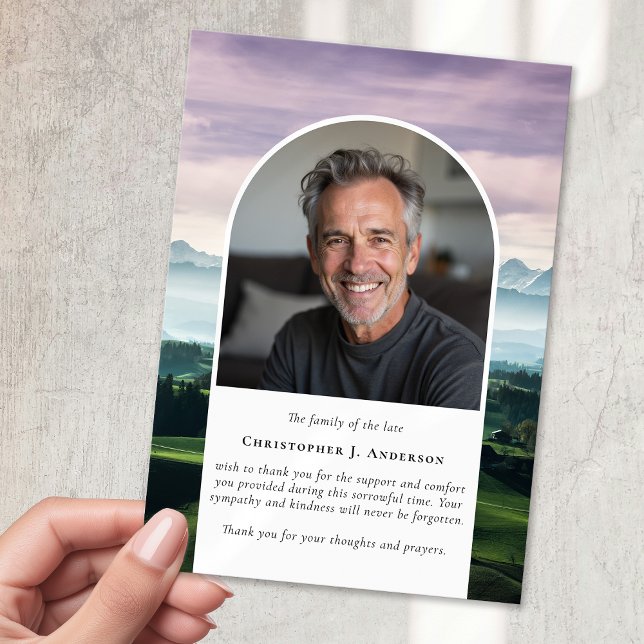 Golf Course Photo Sympathy Funeral Memorial Thank You Card (Creator Uploaded)