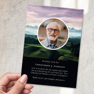 Golf Course Photo Sympathy Funeral Memorial Thank You Card