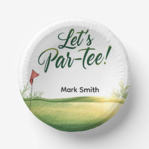Golf Course Putting Green Paper Plate