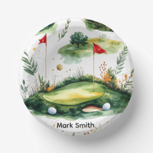Golf Course Putting Green Paper Plate