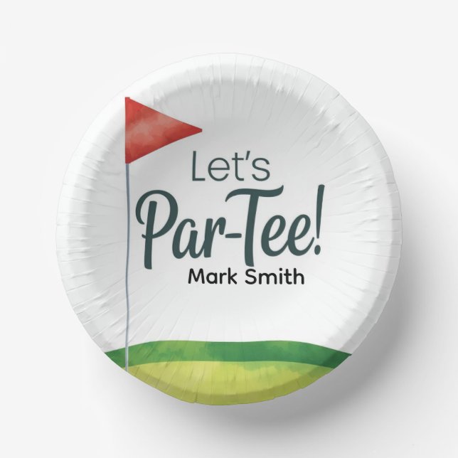 Golf Course Putting Green  Paper Plate (Front)