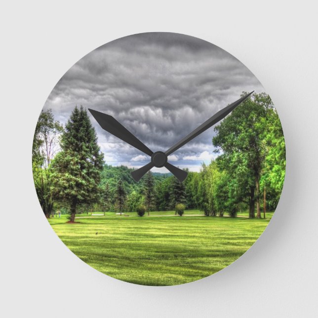 Golf Course Scene Round Clock (Front)