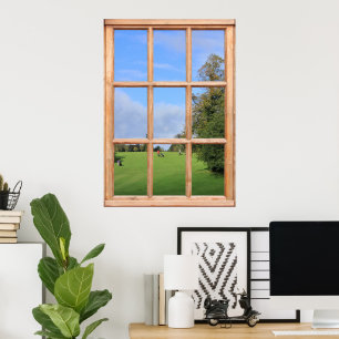Golf Course View from a Window Poster