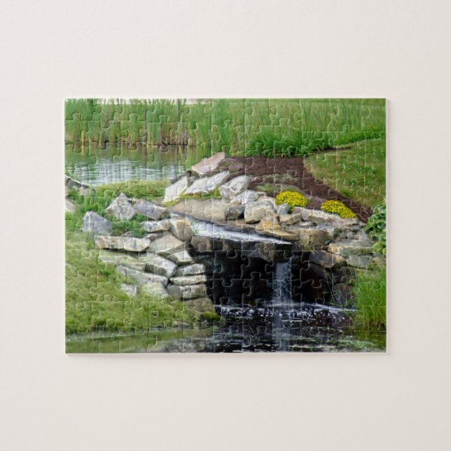 Golf Course Waterfall in Maine Jigsaw Puzzle (Horizontal)