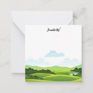 Golf course with golfer Name Card