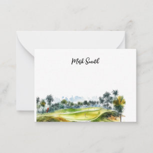 Golf course with Name for golfer Card