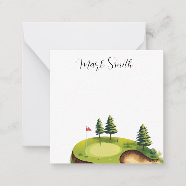 Golf course with Name gifts for golfer Card (Front)