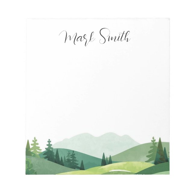 Golf course with Name gifts for golfer Notepad (Front)