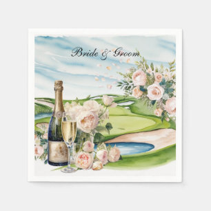 Golf Course with wedding themed for golfer Napkin