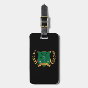 GOLF Crest with Laurel Wreath Monogram Luggage Tag