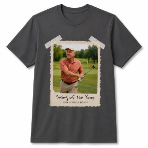 Golf Custom Photo Shirt, Retro Photo Golfer T-Shirt