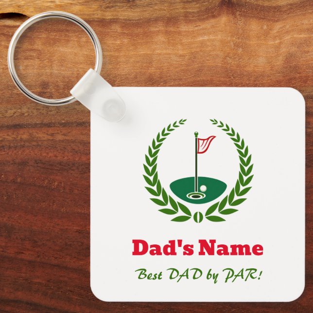 Golf Dad Father's Day Gift Keychain (Front)