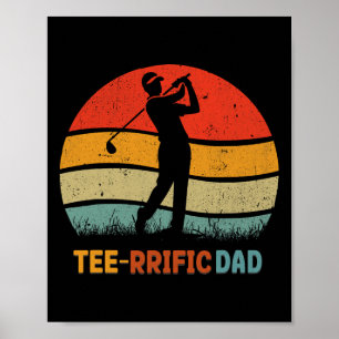 Golf Dad Father's Day Golfing Retro 70s Golfer Tee Poster