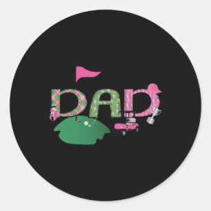 Golf Dad Hole In One Golf 1st Birthday Party Classic Round Sticker