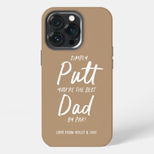Golf dad modern beige typography funny chic  iPhone 13 pro case