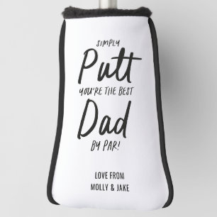 Golf dad modern black white typography funny chic head cover