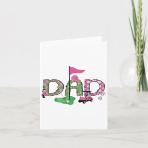Golf Dad Pink Hole In One Golf 1st Birthday Girl  Card