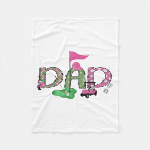 Golf Dad Pink Hole In One Golf 1st Birthday Girl Fleece Blanket