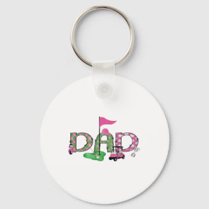 Golf Dad Pink Hole In One Golf 1st Birthday Girl Key Ring