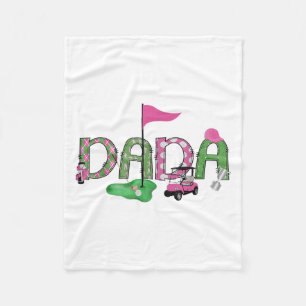 Golf Dada Pink Hole In One Golf 1st Birthday Girl  Fleece Blanket