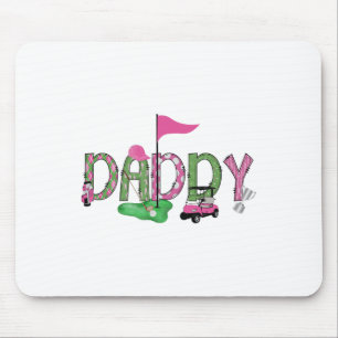 Golf Daddy Pink Hole In One Golf 1st Birthday Girl Mouse Pad