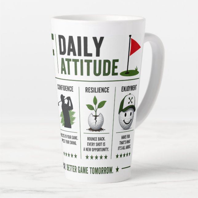 Golf daily coffee  latte mug (Right Angle)