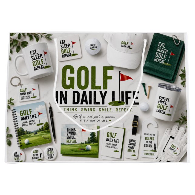 Golf Daily Life Collection  Large Gift Bag (Front)
