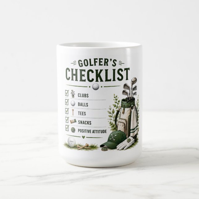 Golf Daily Life Funny Checklist Coffee Mug (Center)