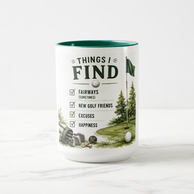 Golf Daily Life Funny Checklist Mug (Center)
