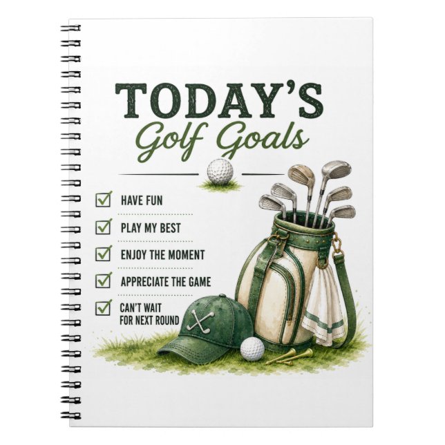 Golf Daily Life Funny Checklist Notebook (Front)