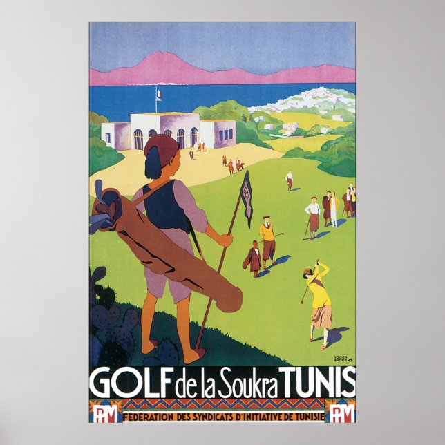 Golf de La Soukra Tunis Vintage Travel Poster (Front)