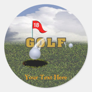 Golf Design #2 Classic Round Sticker