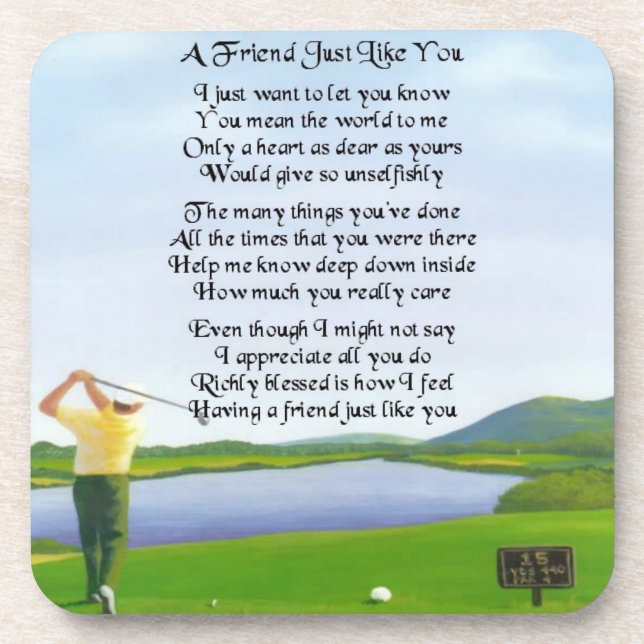 Golf Design : Friend Poem Coaster (Front)