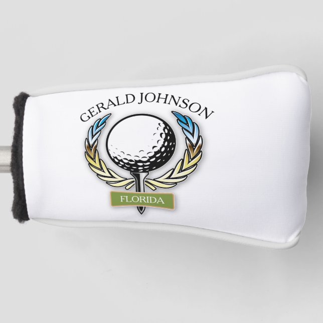 Golf Design Monogram Golfer Template Golf Head Cover (Front)