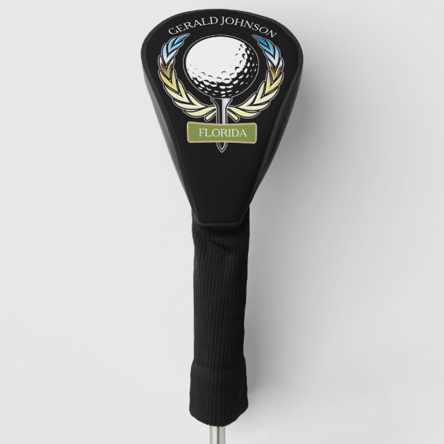 Golf Design Monogram Template Golf Head Cover (Front)