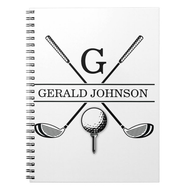 Golf Design Monogram Template Notebook (Front)